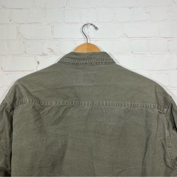 Vintage Cabela's Hunting Shirt Mens Large OD Green Canvas Elbow Patches - Picture 13 of 14